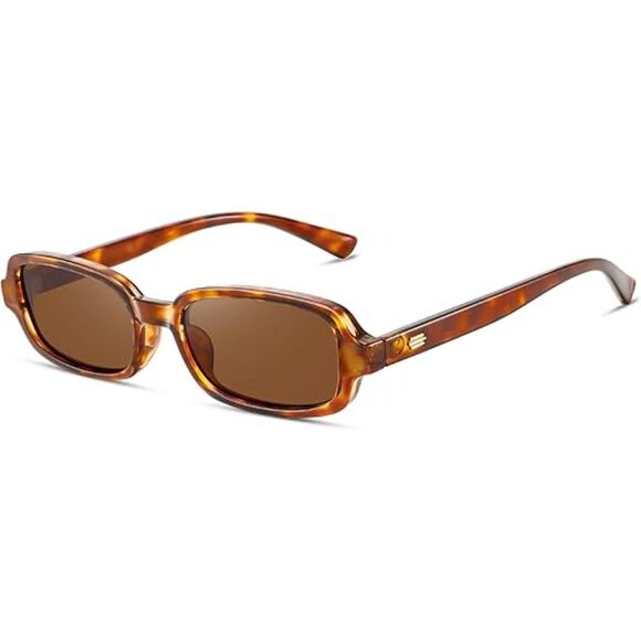 Retro 90s Small Square Rectangle Sunglasses for Women UV400 Sun Protection - Picture 1 of 6